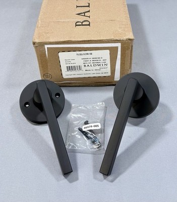 Baldwin FDSQUCRR190 Reserve Square Non-Turning Dummy Lever Set - Satin Black
