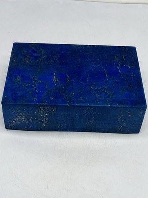 Lapis  Lazuli Large Jewelry Box with Natural Pyrite Inclusions Handmade Storage