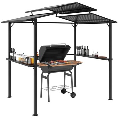 Grillpavillon 250 x 160 x 250 cm wasserdicht Gartenpavillon mit Doppeldach