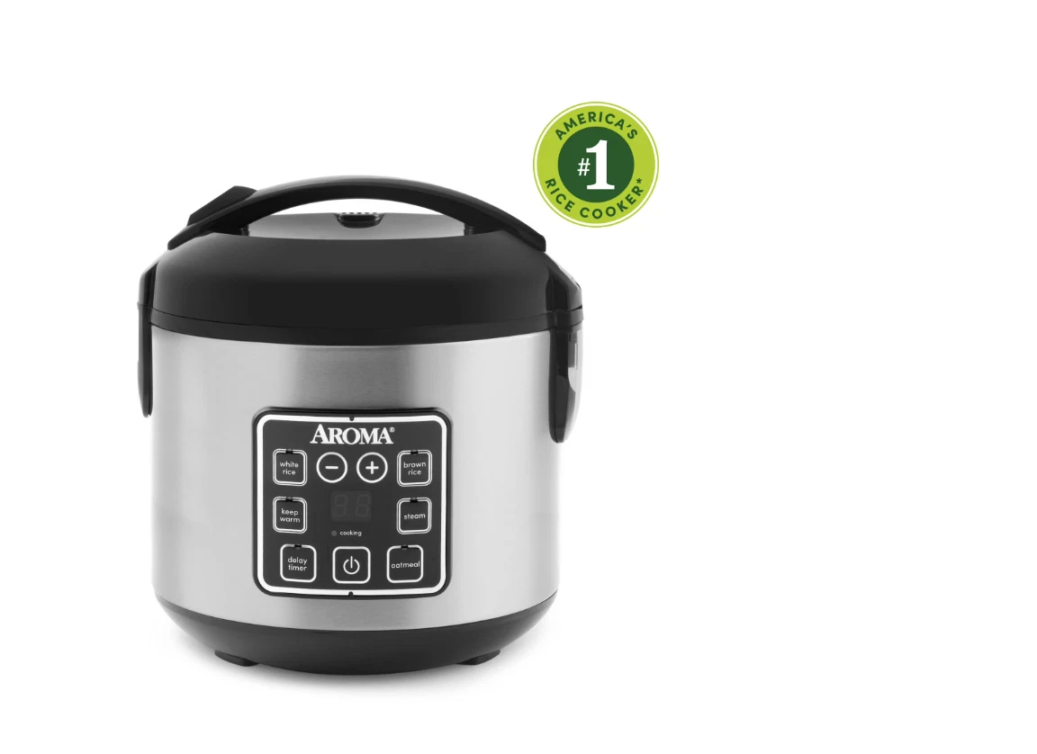 AROMA® 8-Cup Digital Rice Cooker & Food Steamer with Bonded Granite® Nonstick Ce