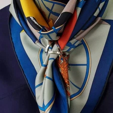 Unused Hermes Scarf Ring Silver 90mm Jewelry France