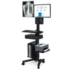 Yessources Mobile Computer Cart Dual Monitor Mount with Drawer Black — photo 1