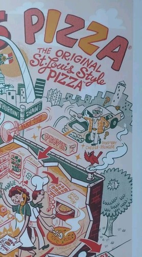 Imo's Pizza 60th Anniversary Poster 18"x 11" Dan Zettwoch St Louis - Picture 4 of 7
