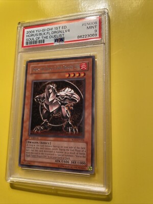 YuGiOh HORUS THE BLACK FLAME DRAGON LV4 #SOD-EN006🔥PSA 9 MINT