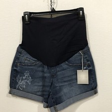 A-GLOW - WOMEN - MATERNITY SHORTS - DENIM - DARK RINSE - SIZE 6 APO-19-9