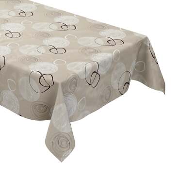 Wachstuch Tischdecke beige moderne Linien Kreise C141174 eckig rund oval