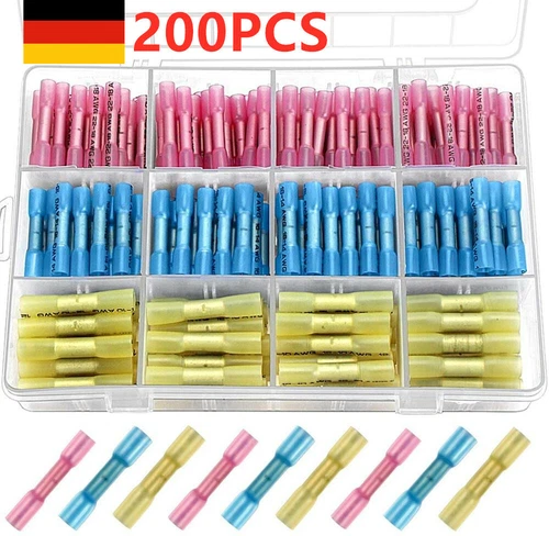 Stoßverbinder Schrumpfverbinder Kabelverbinder Quetsch Wasserdicht Schrumpfbar - Bild 1 von 24