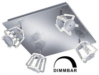 4Fl. Led Smd Deckenleuchte Deckenlampe Quirl Quadrat 40X40Cm Dimmbar 18W 1600Lm