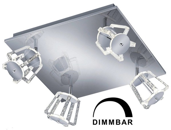 4Fl. Led Smd Deckenleuchte Deckenlampe Quirl Quadrat 40X40Cm Dimmbar 18W 1600Lm-image