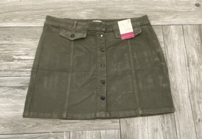 So Olive Green Corduroy Mid Rise Mini Skirt Plus Size 18/36W Womens Size 18