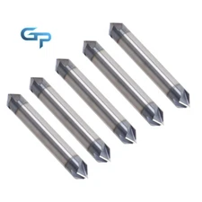 5PCS 3/8" 4 Flute 90 Degree Double End Carbide Chamfer Mill -TIALN COATED New