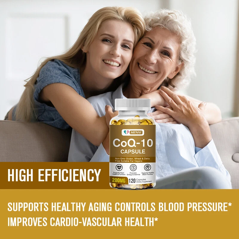 480PCS MENXI 200mg CoQ10 Coenzyme Q10 Vegan Capsules Energy Support Heart Health - Image 3 of 4