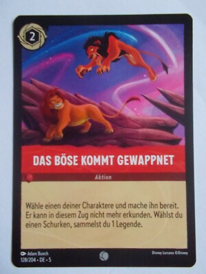 Disney Lorcana Karte Himmelsleuchten 128/204 DAS BÖSE KOMMT GEWAPPNET