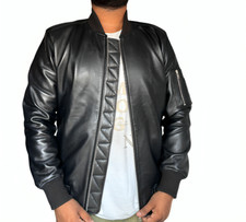 Men's Black Leather Biker Jacket 100 Genuine Lambskin Quilted Motorcycle Jacket