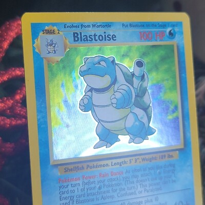 Vintage Pokemon Blastoise Base Set Holo Rare Card 2/102 LP / VLP
