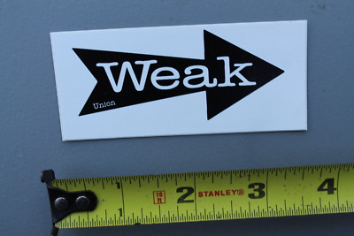 UNION Skateboard Wheels Weak Black White 90's GB3 Vintage Skateboarding STICKER
