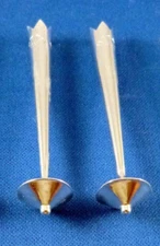ONE pair NEW Sterling Silver BOLO TIPS plain hogan saucer bola tie tips