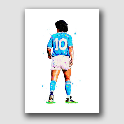 GLAGOODS Diego Maradona Argentine Napoli Legend Football Futbol Football Classique Pop Art Poster Encadré Vinyle Citation Cadeau