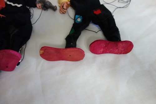 3 Vintage Handmade Puppet Mexican Folk Art Marionette Stringed Bandito Lady Bum - Picture 5 of 8