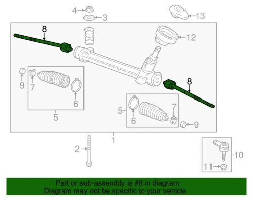 Kit de varilla de amarre interior de acoplamiento de dirección genuino GM 2012-22 GM Buick Chevy 95952929 Foto 3 de 3