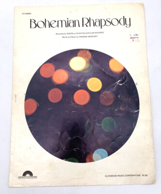 Vintage Queen Bohemian Rhapsody Sheet Music Glenwood Music Corporation Piano