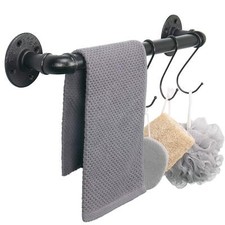 16 Inch Industrial Pipe Towel Rack Bar Wall Mounted Farmhouse Bath Towel Holder