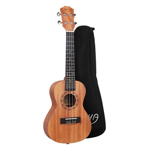 Ukulele 23 Inch Natural Mahogany Concert Beginner Gift Carry Bag ALPHA Smooth - Picture 7 of 8