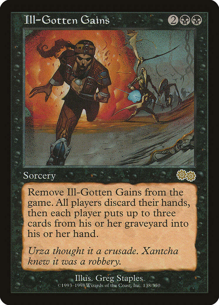 Ill-Gotten Gains Urza's Saga NM Black Rare MAGIC THE GATHERING CARD ABUGames