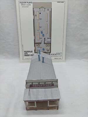 Paper Places 30mm Scale Whitewash City Grocery Store Miniature Scenery Terrain 
