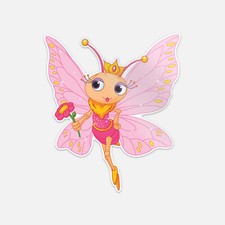 Funny Cartoon Butterfly Fairy Vinyl Sticker Decal