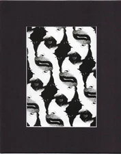 8X10" Black Matted Print Art Optical Illusion: Tessellating M.C. Escher