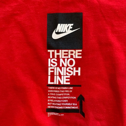 Vintage Nike Men Size Large Made In Korea Finish Line Red Shirt Graphic Logo Y2K - Picture 2 of 12