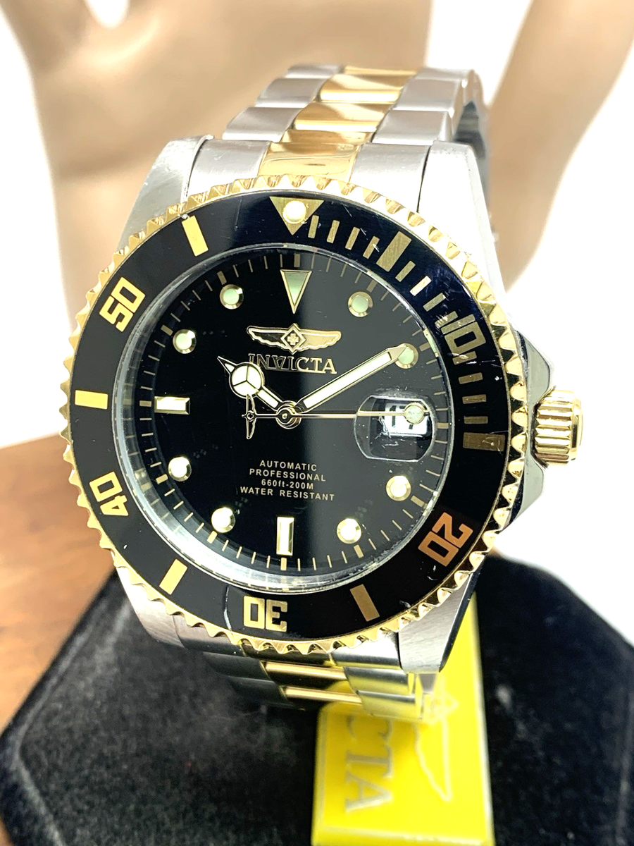 Invicta Men's Watch 36973 Pro Diver Automatic Black Dial Two Tone