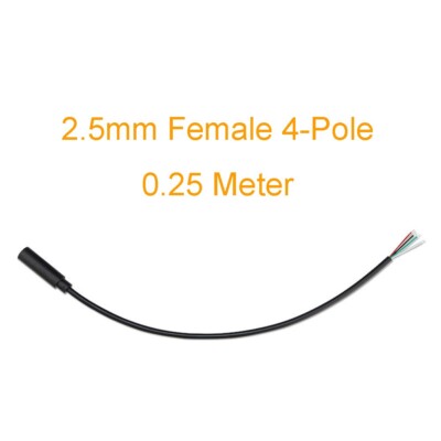 50pcs 25cm 4 Pole Stereo Audio AUX Cord 2.5mm Female 4 Wire DIY Pigtail Cable