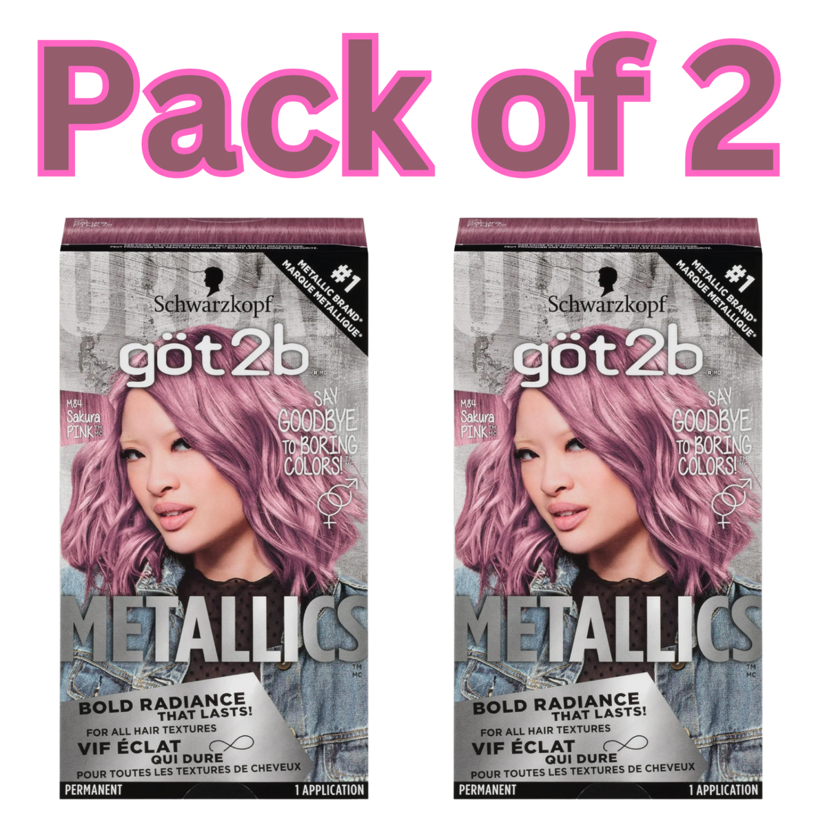 Metallics Permanent Hair Color M84 Sakura Pink Bold Radiance 1