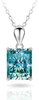 #ad RARE 10.10 Ct Certified Blue Diamond Solitaire Pendant 925 Silver Radiant Cut $162.00