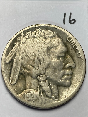 1921-S  BUFFALO NICKEL, KEY DATE, HARD TO FIND, #16