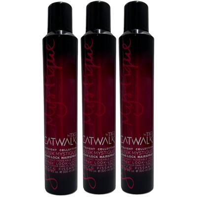 3 Pack TIGI Catwalk Sleek Mystique Look Lock Hairspray Straight Light 9.2 oz