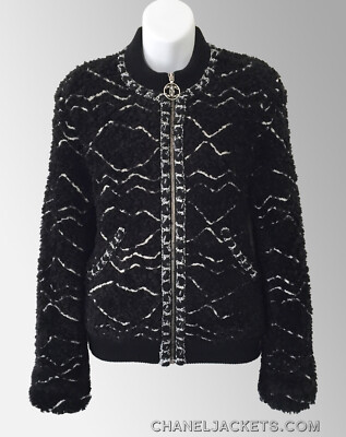$5,450 CHANEL 19B 2019 Black / Gold Sherpa JACKET * FR 36 38 /US 4