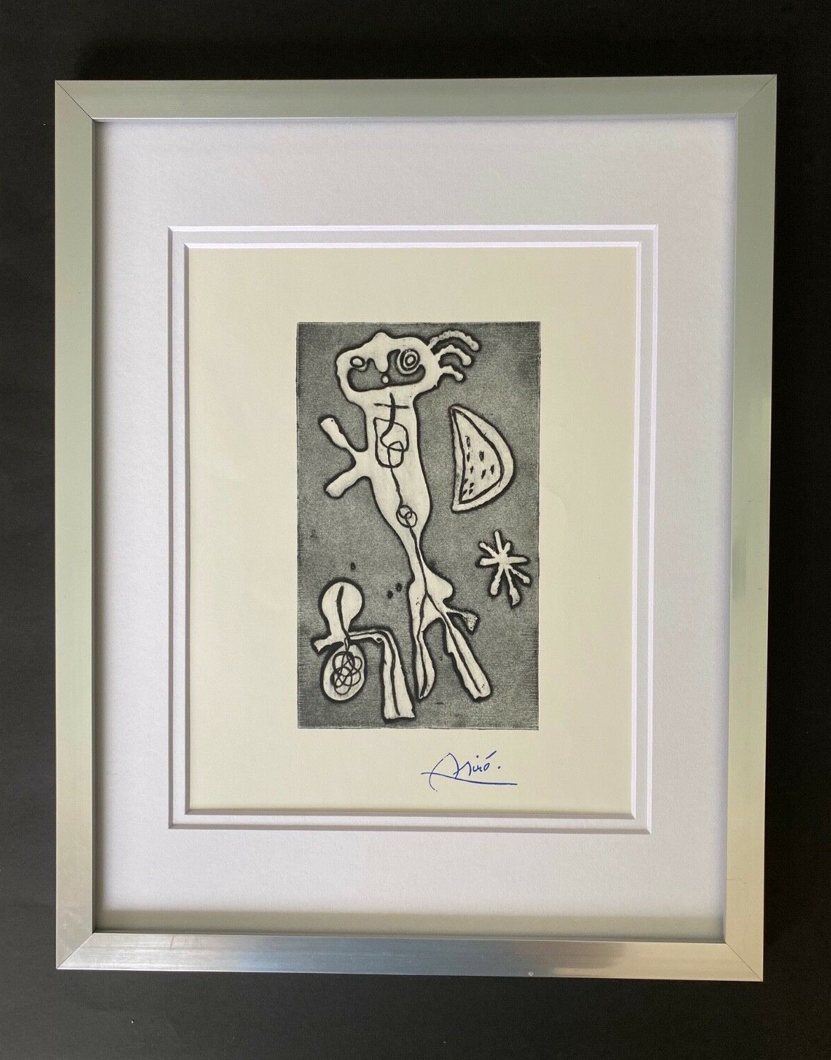 JOAN MIRO +1971 BEAUTIFUL SIGNED PRINT MATTED AND FRAMED + BUY IT NOW!