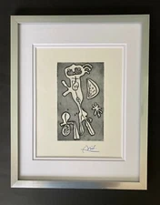 JOAN MIRO +1971 BEAUTIFUL SIGNED PRINT MATTED AND FRAMED + BUY IT NOW!