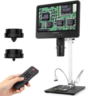 Trinocular HDMI USB Digital Microscope 2000X 10.1''IPS LCD for PCB Solder Check