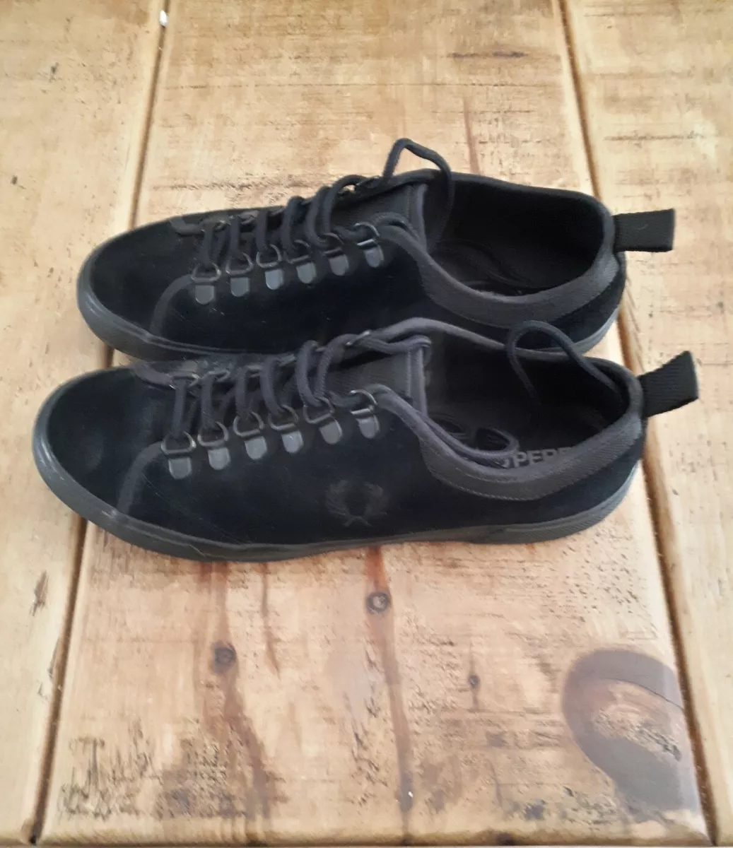 Fred perry black suede cheap shoes