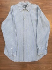 Polo Ralph Lauren Big  Tall Long Sleeve Button Up Shirt Blue/Green Striped XLT