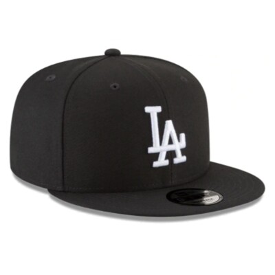 Brand New 9FIFTY Baseball Cap - MLB Los Angeles Dodgers Basic Black Snapback Hat