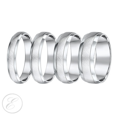 Platin Ring matt & poliert Ehering 4 mm, 5 mm, 6 mm UK punziert 950