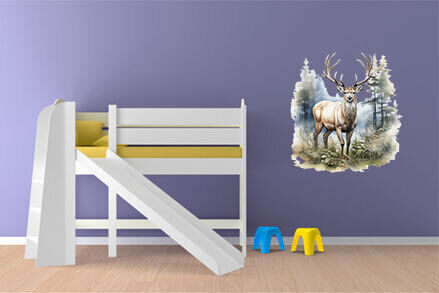 Colourful Stag Deer Wall Art Bedroom Nursery Decor Laptop Vinyl Sticker Decal - Picture 3 of 7