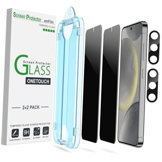 2+2 Pack OneTouch Privacy Screen Protector for Samsung Galaxy S24 6.2 S24-6.2