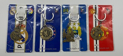 4 Fußballmannschaften Schlüsselanhänger Lot: Manchester United, Man City, Che...