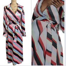 ASOS DESIGN WRAP MAXI DRESS MULTI STRIPED PRINT EXPANDABLE FOR  MATERNITY NWT